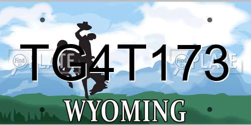 TG4T173 Wyoming License Plate