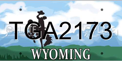 TGA2173 Wyoming License Plate