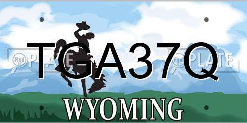 TGA37Q Wyoming License Plate