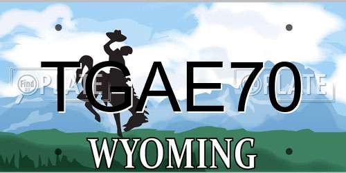 TGAE70 Wyoming License Plate
