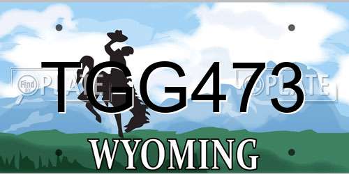 TGG473 Wyoming License Plate