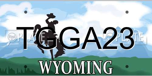 TGGA23 Wyoming License Plate