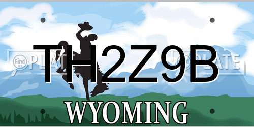 TH2Z9B Wyoming License Plate