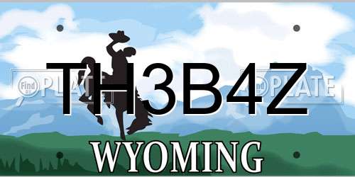 TH3B4Z Wyoming License Plate