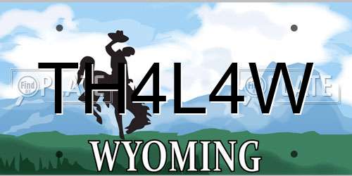TH4L4W Wyoming License Plate