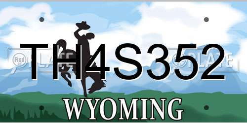 TH4S352 Wyoming License Plate