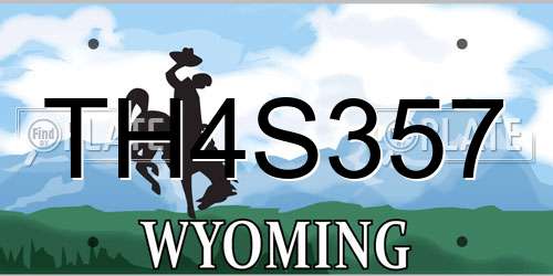 TH4S357 Wyoming License Plate