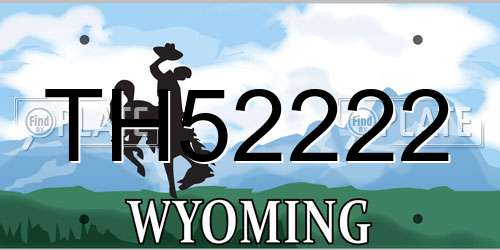 TH52222 Wyoming License Plate