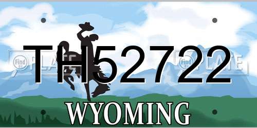 TH52722 Wyoming License Plate