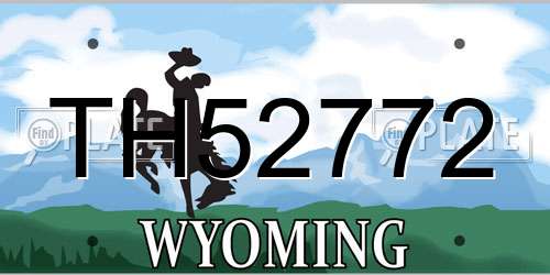 TH52772 Wyoming License Plate