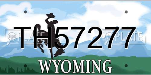 TH57277 Wyoming License Plate