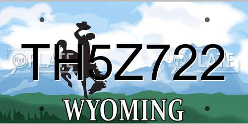 TH5Z722 Wyoming License Plate