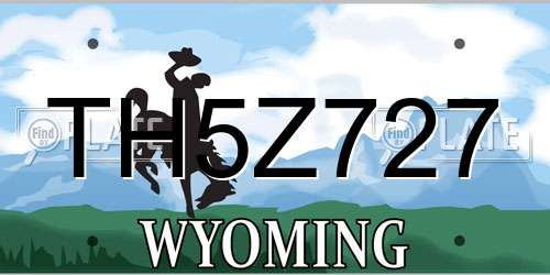 TH5Z727 Wyoming License Plate