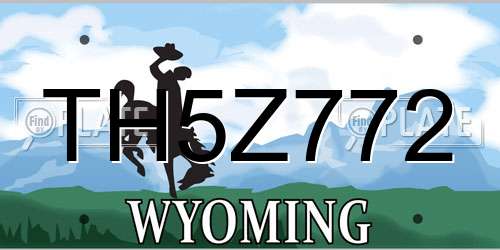 TH5Z772 Wyoming License Plate