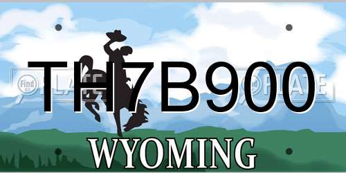 TH7B900 Wyoming License Plate
