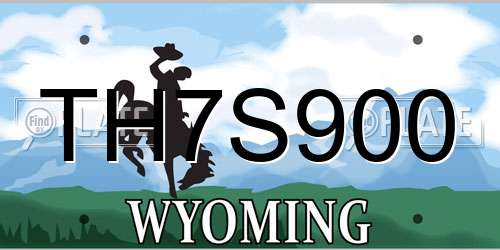 TH7S900 Wyoming License Plate