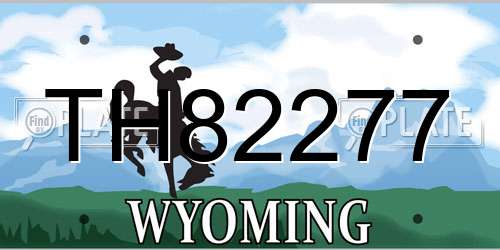 TH82277 Wyoming License Plate