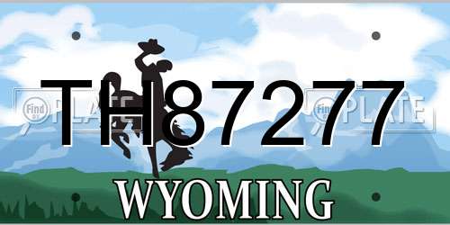 TH87277 Wyoming License Plate