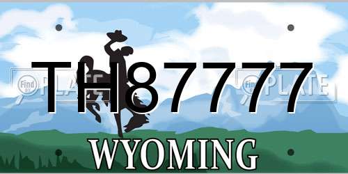 TH87777 Wyoming License Plate