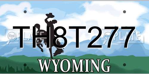 TH8T277 Wyoming License Plate