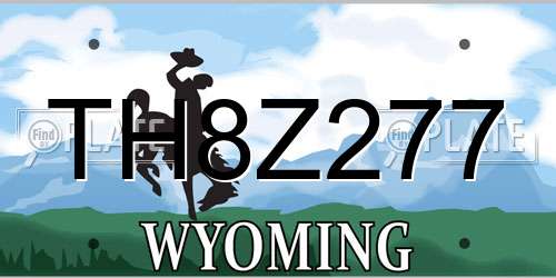TH8Z277 Wyoming License Plate
