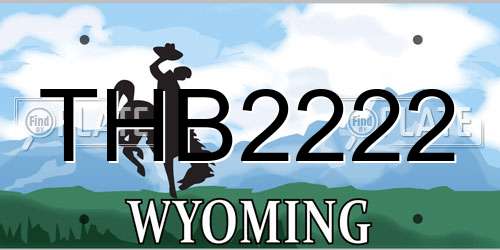 THB2222 Wyoming License Plate