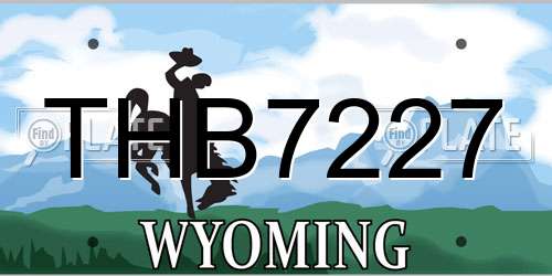 THB7227 Wyoming License Plate