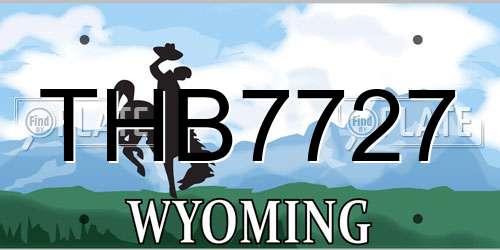 THB7727 Wyoming License Plate
