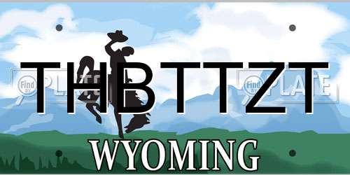 THBTTZT Wyoming License Plate