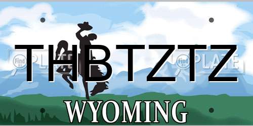 THBTZTZ Wyoming License Plate