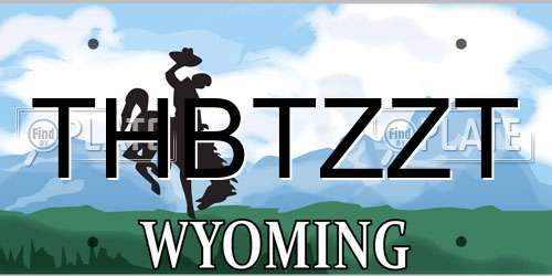 THBTZZT Wyoming License Plate