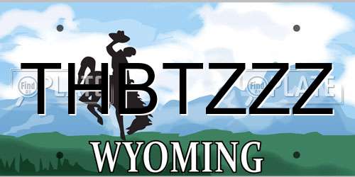 THBTZZZ Wyoming License Plate