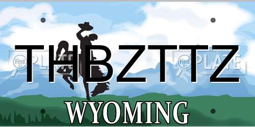 THBZTTZ Wyoming License Plate