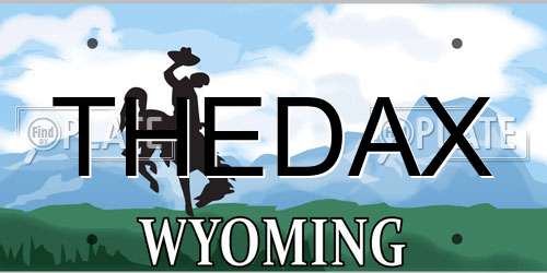 THEDAX Wyoming License Plate