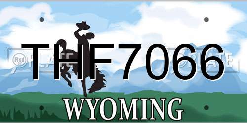 THF7066 Wyoming License Plate