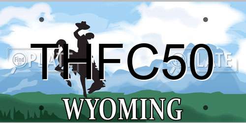 THFC50 Wyoming License Plate