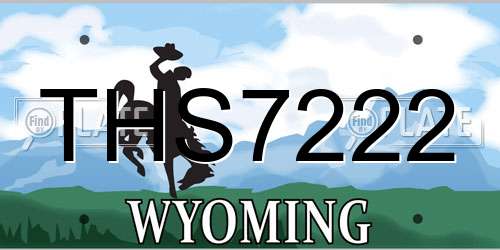 THS7222 Wyoming License Plate