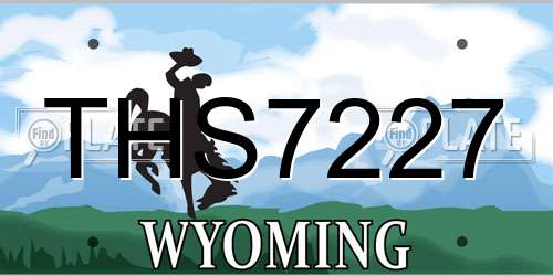 THS7227 Wyoming License Plate