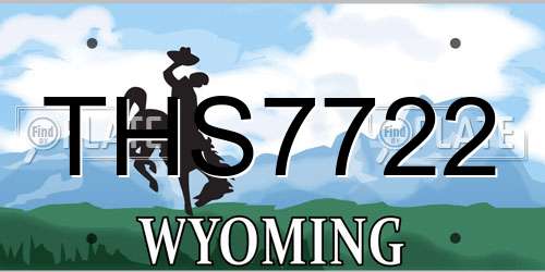 THS7722 Wyoming License Plate