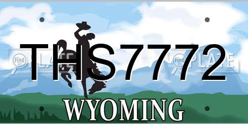 THS7772 Wyoming License Plate