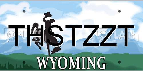THSTZZT Wyoming License Plate