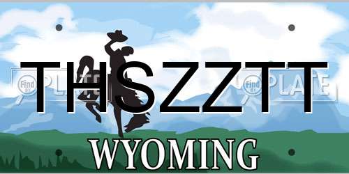THSZZTT Wyoming License Plate