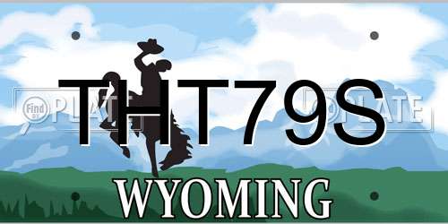 THT79S Wyoming License Plate