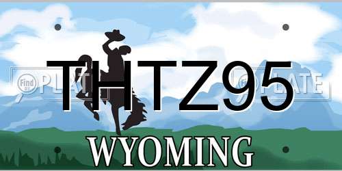 THTZ95 Wyoming License Plate