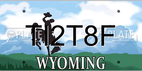 TI2T8F Wyoming License Plate