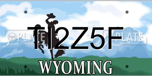 TI2Z5F Wyoming License Plate