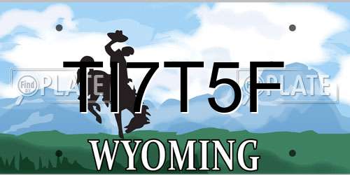 TI7T5F Wyoming License Plate