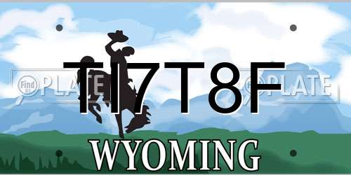 TI7T8F Wyoming License Plate