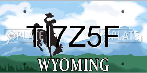 TI7Z5F Wyoming License Plate