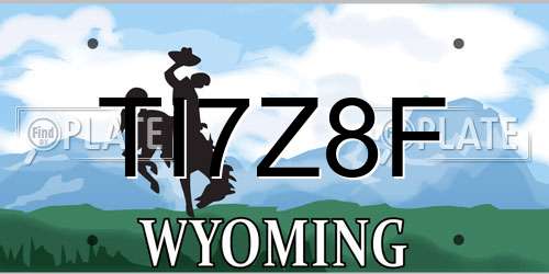TI7Z8F Wyoming License Plate